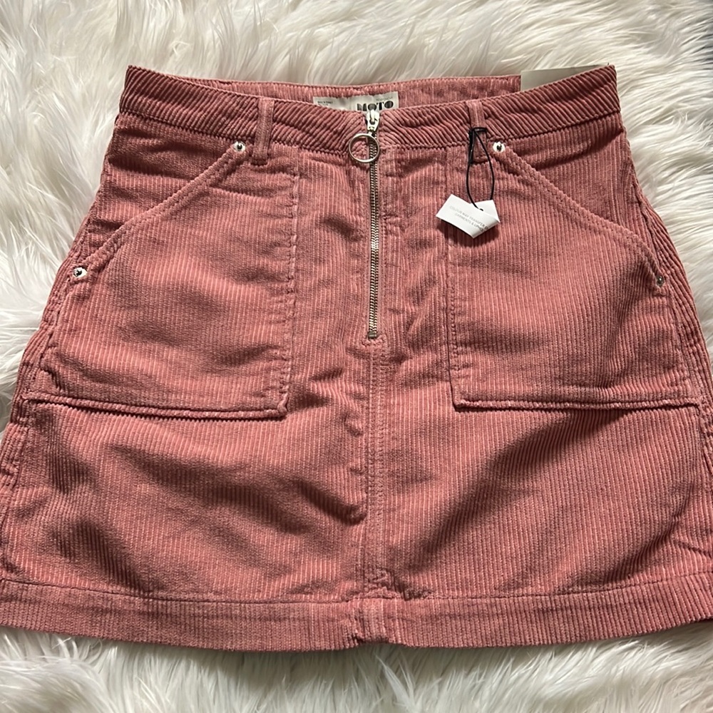 NWT Blush Corduroy Zipper Skirt from Topshop Moto